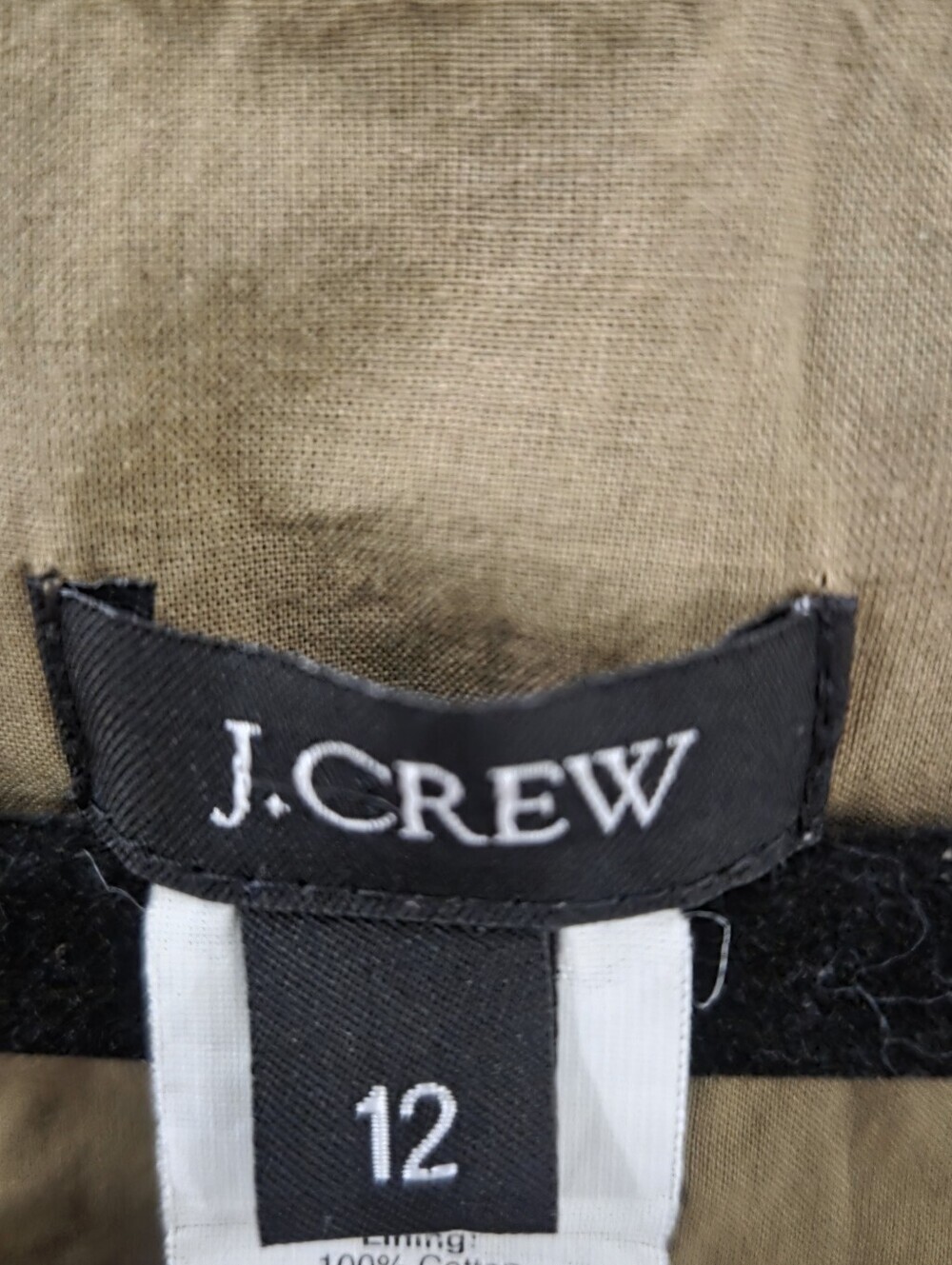 J.Crew Women's Olive Green Caroline Preppy Pleated Fit & Flare Short Dress Sz 12 - Picture 7 of 8